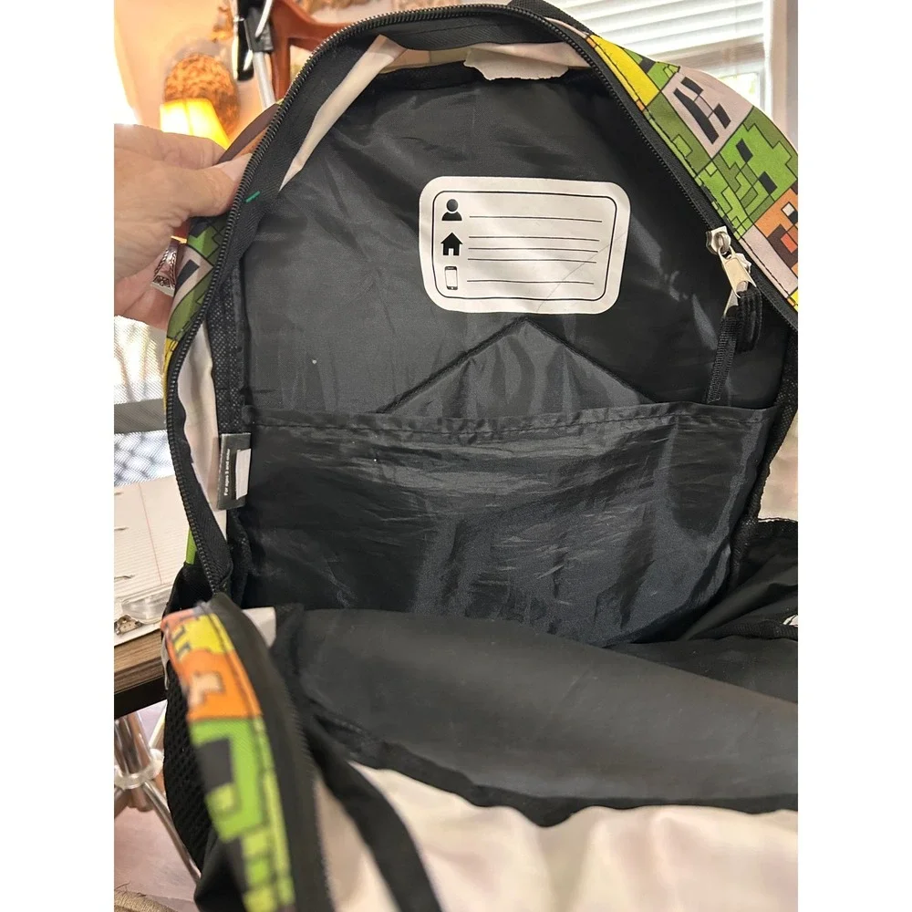 Minecraft Creeper Backpack‎ Kids Black Green Graphic School Bag